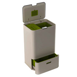 Joseph Joseph Intelligent Waste Separation & Recycling Totem Bin 50L Stone